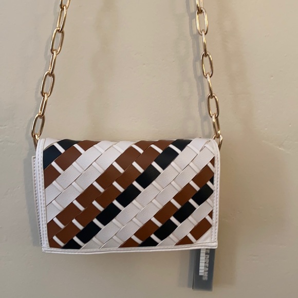 Like Dreams Handbags - Like Dreams Ivory Cognac Black Shoulder Purse NWT